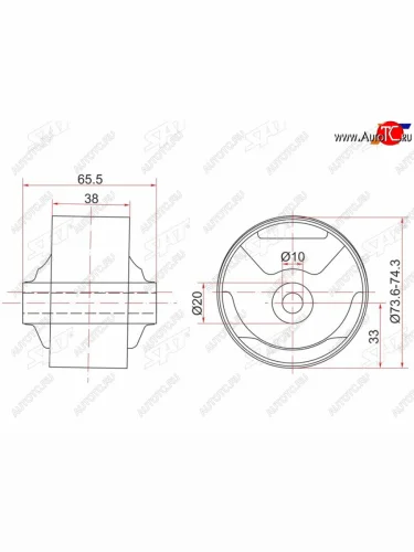 Сайлентблок Toyota Corsa 90-94  Cynos 95-99  Raum 97-03  Starlet 95-99 (Зад Слева) SAT ST-12371-11510C