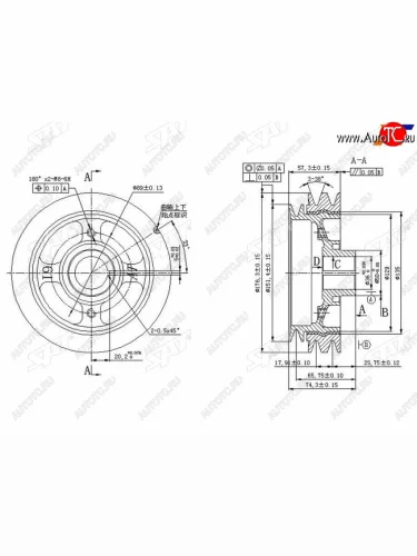 Шкив коленвала TOYOTA GRANVIAREGIUSTOURINGHIACEREGIUSACESURFPRADO 1KZ# 93- SAT ST-13408-67020