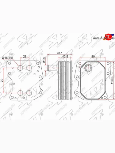 Радиатор масляный FORD TRANSIT 06-TRANSIT 13-                                                       SAT ST-1372757