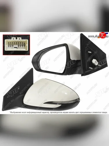 Левое зеркало (обогрев, повторитель поворота, 6 контактов) SAT Hyundai Elantra  AD (2018-2020) рестайлинг