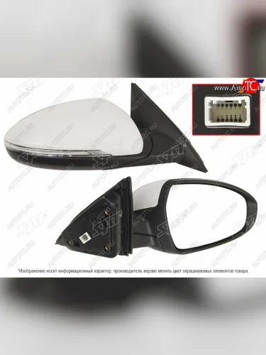 Правое зеркало (обогрев, регулировка, повторитель поворота, складывание 8 контактов) SAT KIA Cerato 4 BD дорестайлинг седан (2018-2021)