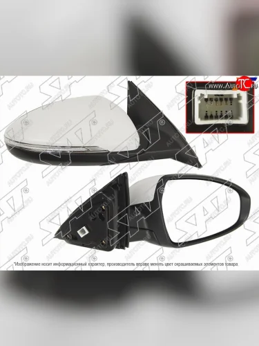 Правое зеркало (обогрев, регулировка, повторитель поворота 6 контактов) SAT KIA Cerato 4 BD дорестайлинг седан (2018-2021)