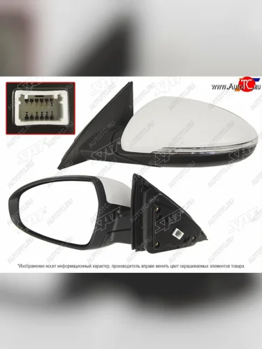 Левое зеркало (обогрев, регулировка, повторитель поворота 6 контактов) SAT KIA Cerato 4 BD дорестайлинг седан (2018-2021)