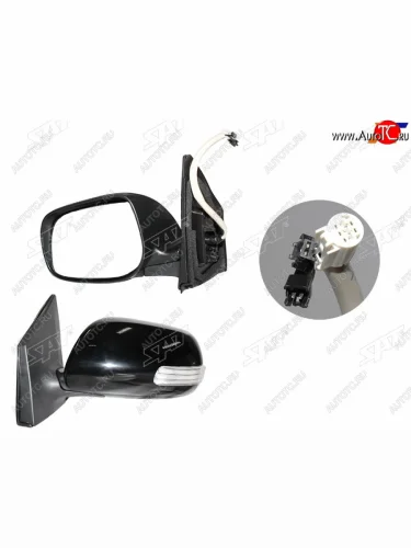 Левое зеркало (обогрев, регулировка, повторитель поворота, складывание 9 контактов) SAT Toyota Corolla  E150 (2009-2013) седан рестайлинг