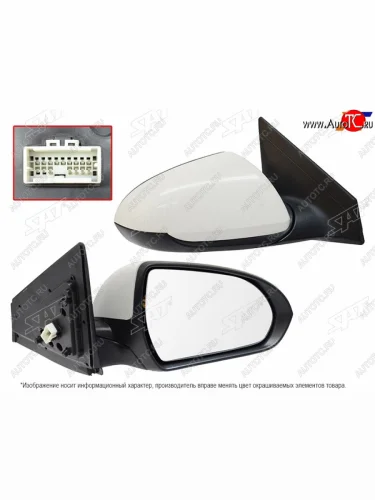 Правое зеркало (обогрев, регулировка 5 контактов) SAT Hyundai Elantra AD дорестайлинг (2016-2019)