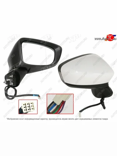 Правое зеркало (обогрев, регулировка, повторитель поворота, складывание 8 контактов) SAT Mazda 6 GJ дорестайлинг седан (2012-2015)