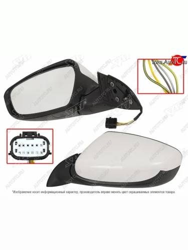 Левое зеркало (обогрев, регулировка, 5 контактов) SAT KIA Ceed 2 JD рестайлинг универсал (2015-2018)