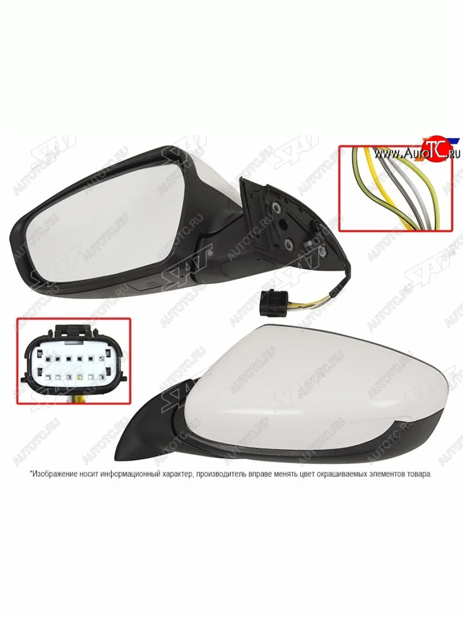 Левое зеркало (обогрев, регулировка, 5 контактов) SAT KIA Ceed 2 JD рестайлинг, хэтчбэк (2015-2018) (неокрашенное)  в Керчи Республика Крым