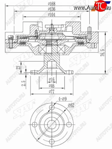 Вискомуфта TOYOTA LAND CRUISER 80 1H# 90- SAT ST-16210-17010