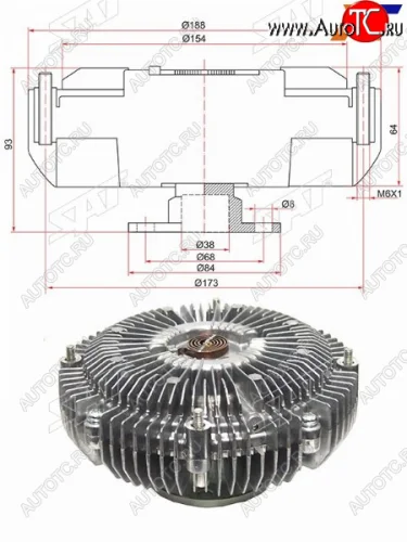 Вискомуфта TOYOTA LAND CRUISERTUNDRA09- SEQUOIA 07-LEXUS LX570 07- SAT ST-16210-38071