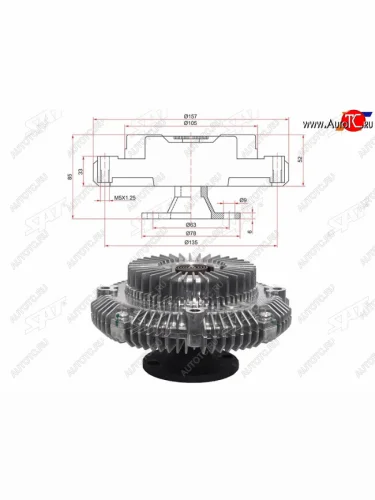 Вискомуфта TOYOTA HIACE,HILUX,DYNA 2L3L5L SAT ST-16210-54150