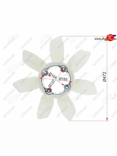 Крыльчатка вентилятора TOYOTA LAND CRUISER PRADO 120 SURFFJ CRUISER 5VZ1GR3RZ2TR 02-PRADO 150 SAT ST-16361-31060