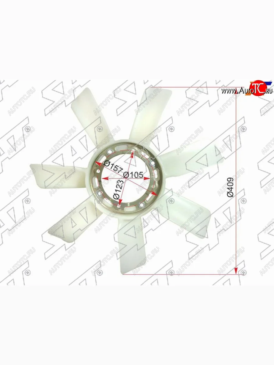Крыльчатка вентилятора TOYOTA 2L#,3L SAT ST-16361-54020  в Самаре Самарской области