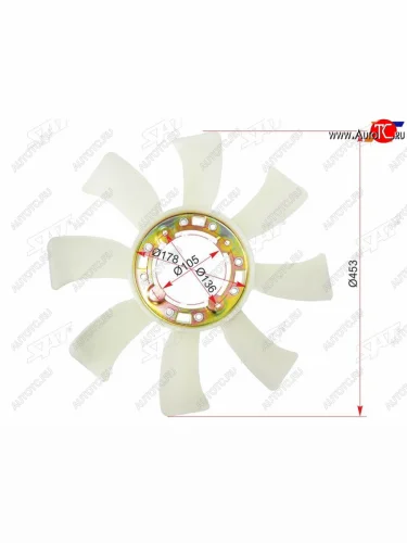 Крыльчатка вентилятора TOYOTA 1HZ,1HD#T SAT ST-16361-17010