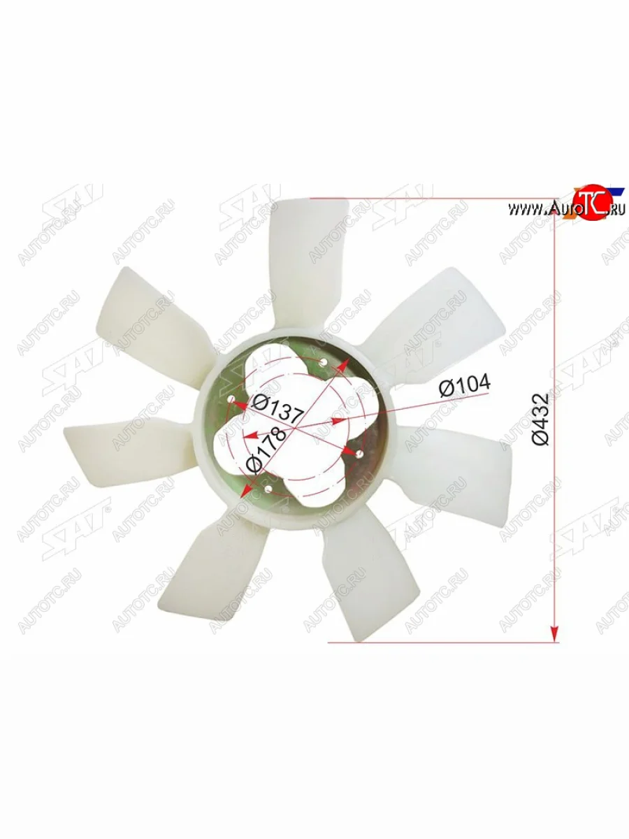 Крыльчатка вентилятора TOYOTA 1-3RZF#,2TR-FE,1GR-FE SAT ST-16361-75020  в Самаре Самарской области