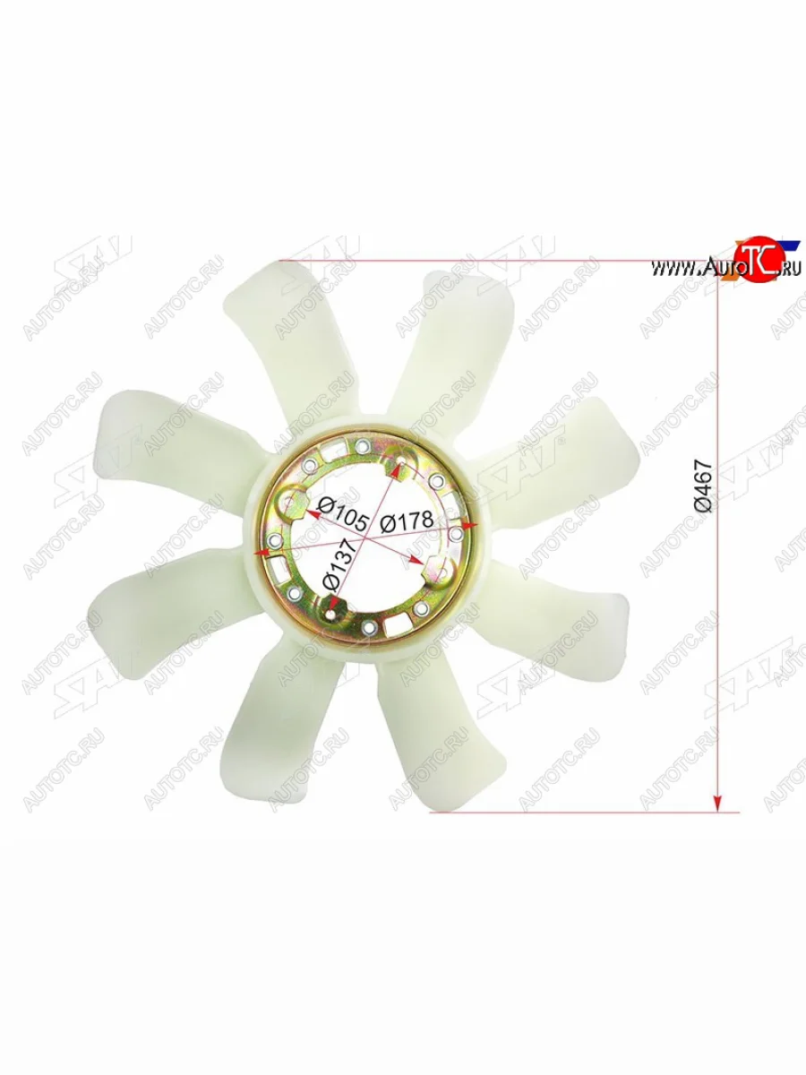 Крыльчатка вентилятора TOYOTA 1FZ-F# SAT ST-16361-66020  в Самаре Самарской области