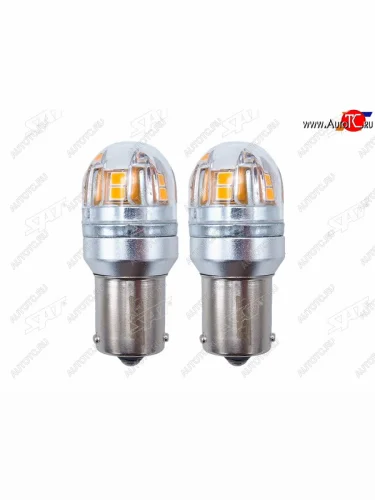 Лампа дополнительного освещения 12V PY21W 2.8W320LM  Canbus LED Оранжевая (Комплект 2 шт.) SAT ST-175-0066