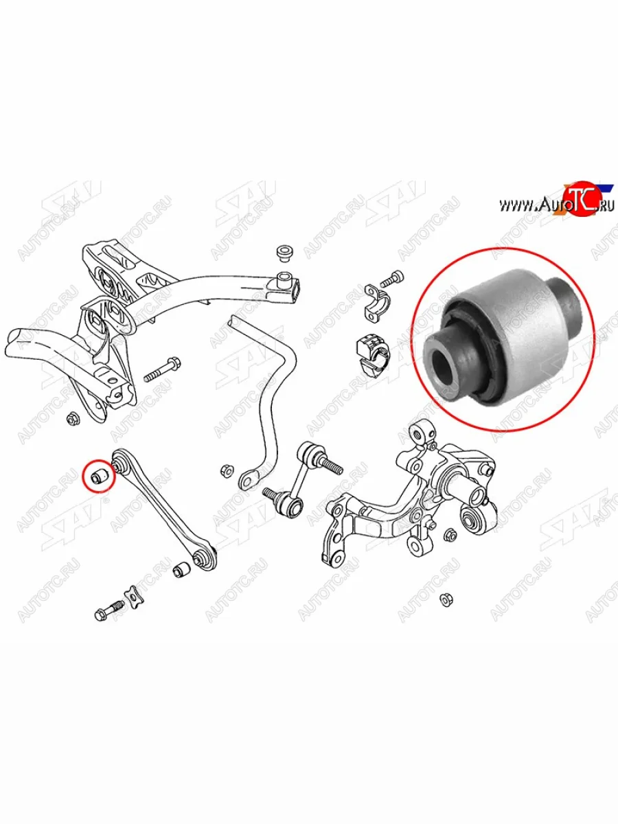 Сайлентблок Audi A3 03-19  Q3 11-19  Chery Tiggo 4 17-19  Skoda Karoq 17-  Kodiaq 16-22  Octavi SAT ST-1K0501529J-B1  в Керчи Республика Крым