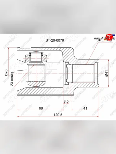 Шрус внутренний правый OPEL MOKKA 12-CHEVROLET TRACKER 12- SAT ST-20-0079