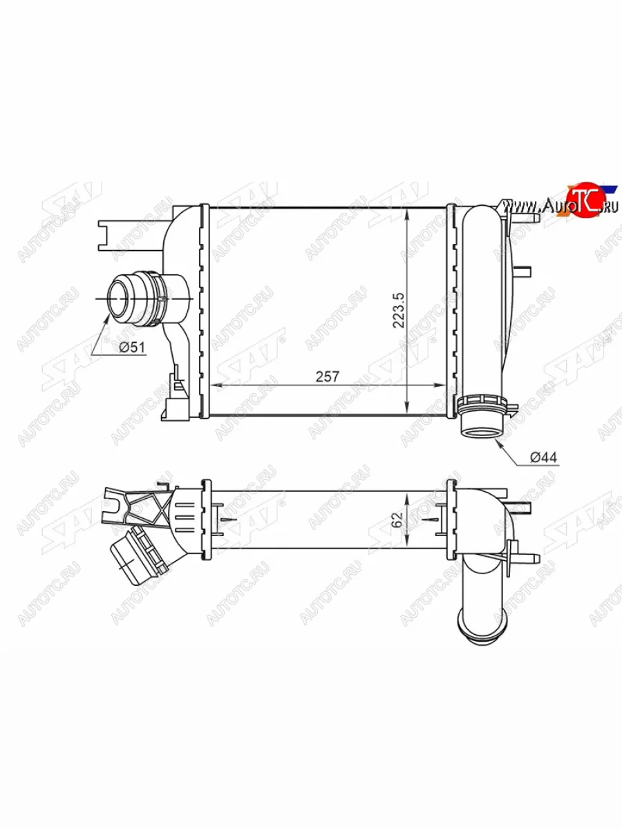 Интеркулер RENAULT DUSTER 1,5DARKANA 1,3 19- SAT ST-211-0015  в Воронеже Воронежской области