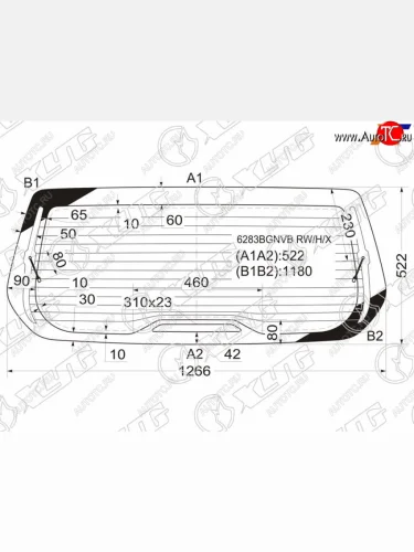 Стекло заднее (Цвет зеленый Обогрев) Opel Zafira 99-05  Subaru Traviq 01-04 XYG 6283BGNVB RW/H/X