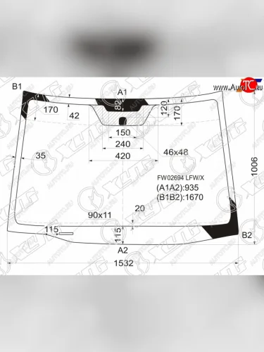 Стекло лобовое ACURA RDX 06-12 XYG FW02694 LFW/X