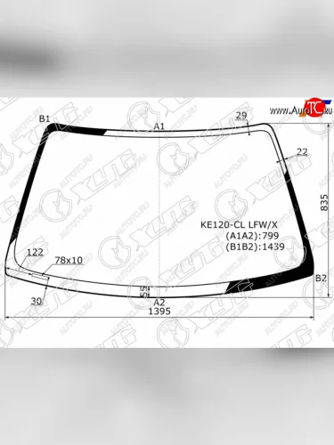 Стекло лобовое XYG (зеленое) Toyota Corolla  E110 - Sprinter Carib  3 E110