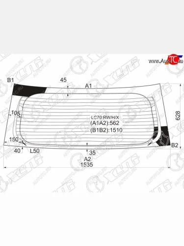 Стекло заднее (Цвет зеленый Обогрев) Mazda MPV 99-06 XYG LC70 RW/H/X