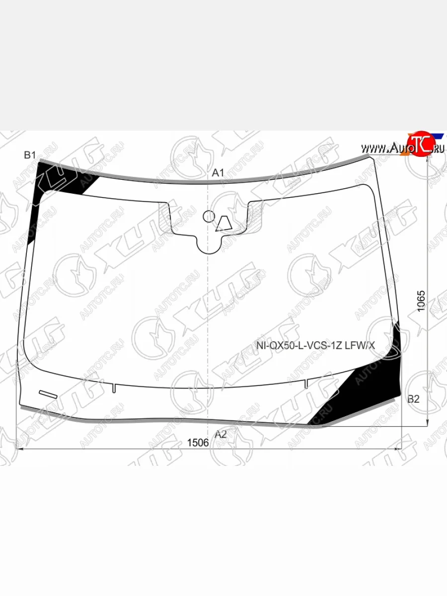 Стекло лобовое (камера, датчик дождя, молдинг) XYG INFINITI Qx50 J55 (2017-2022) (зеленое)  в Керчи Республика Крым