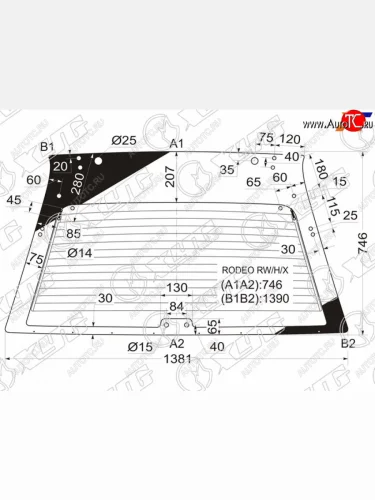 Стекло заднее с обогревом OPEL FRONTERA 88-97ISUZU RODEO 88-97                                      XYG RODEO RW/H/X