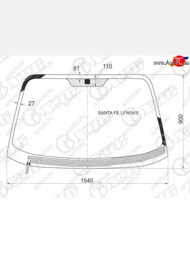 Стекло лобовое (Обогрев щеток) Hyundai Santa Fe 00-06  Santa Fe Classic 07-13 XYG SANTA FE LFW/H/X