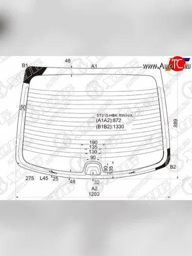 Стекло заднее (Цвет зеленый Обогрев) Toyota Avensis (T220) 97-03 XYG ST215-HBK RW/H/X