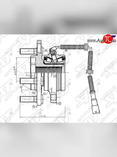 Ступичный узел перед SSANG YONG KYRON 05-REXTON 02- (AWDTOD) SAT ST-41420-09702