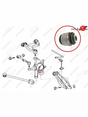 Сайлентблок Toyota Crown 99-08  Mark II (X110) 00-04  Lexus GS 97-04  IS 98-05  Toyota Altezza 9 SAT ST-42305-51010U