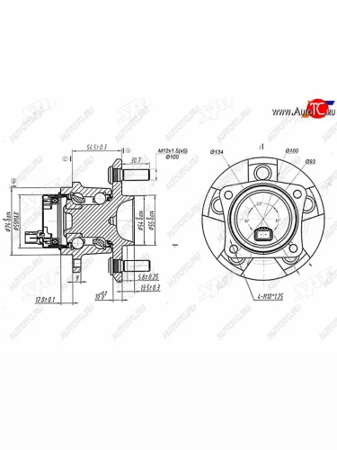 Ступичный узел задн. TOYOTA ALIONAVENSISCALDINAWISHOPA (5 шпилек) SAT ST-42450-63011