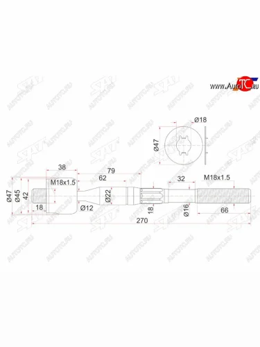 Тяга рулевая TOYOTA DYNA 150 01- SAT ST-45503-29425