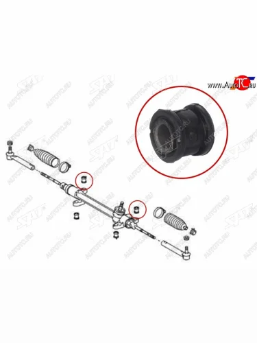 Втулка рулевой рейки Toyota Corolla (E150) 06-13  Corolla Fielder (E140) 06-12  Vista 98-03  Coro SAT ST-45510-12450B