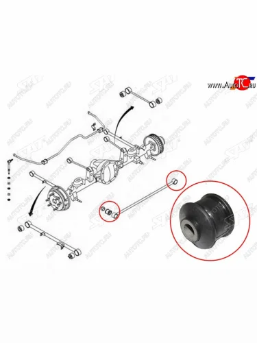 Сайлентблок задней поперечной тяги (панара) SSANG YONG KYRON 05-12ACTION 01-09MUSSO 93-08REXTON 0 SAT ST-4562105000