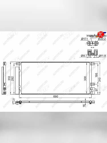 Радиатор кондиционера Opel Mokka 12-19  Buick Encore 12-16 SAT ST-47-0003
