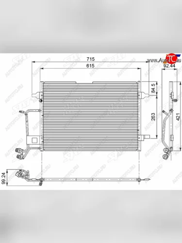 Радиатор кондиционера Audi A3 96-19  A4 94-  A5 07-  A6 94-18  Skoda Kodiaq 16-22  Octavia 12-2 SAT ST-47-0039