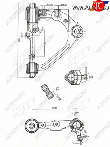 Рычаг верхний с шаров. TOYOTA HIACEREGIUSACE 05- 2WD RH SAT ST-48066-29215