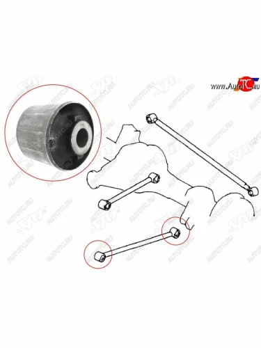 Сайлентблок Toyota Land Cruiser (J100) 98-07  Lexus LX 98-07  Toyota Land Cruiser Cygnus 98-07 (За SAT ST-48702-60100