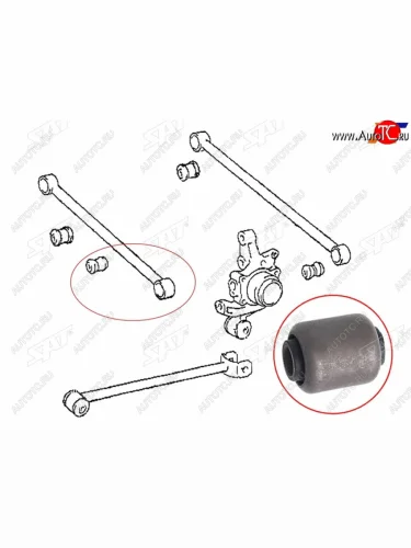 Сайлентблок задней цапфы TOYOTA CALDINA ST215CT216 4WD 1997-2002 SAT ST-48710-21020-U