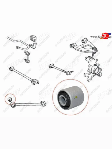 Сайлентблок Toyota Crown 95-01  Mark II (X90,X100) 92-00  Cresta (X90,X100) 92-01 (Зад) SAT ST-48725-22150