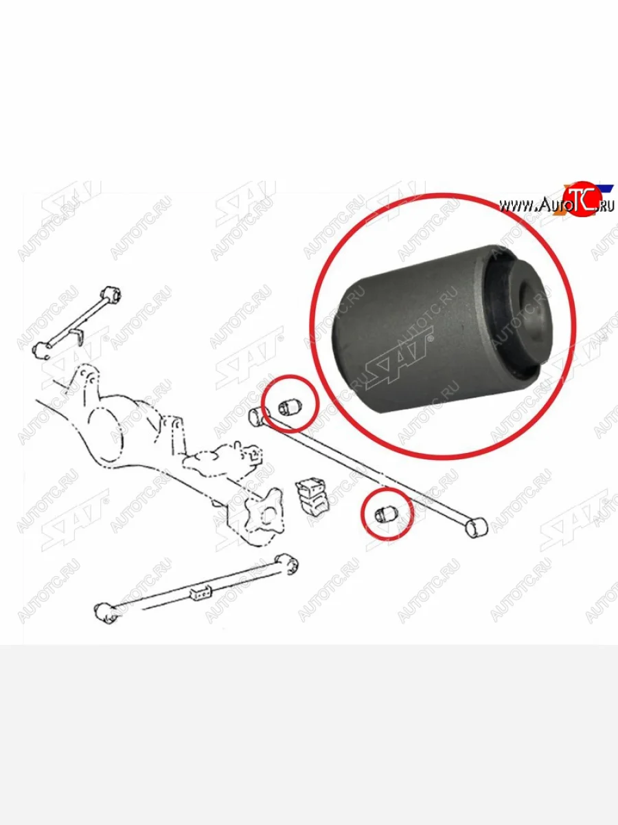 Сайлентблок Toyota Land Cruiser (J100) 98-07  Land Cruiser Prado (J120,J150) 02-20  Lexus GX 02-09 SAT ST-48725-35040  в Керчи Республика Крым