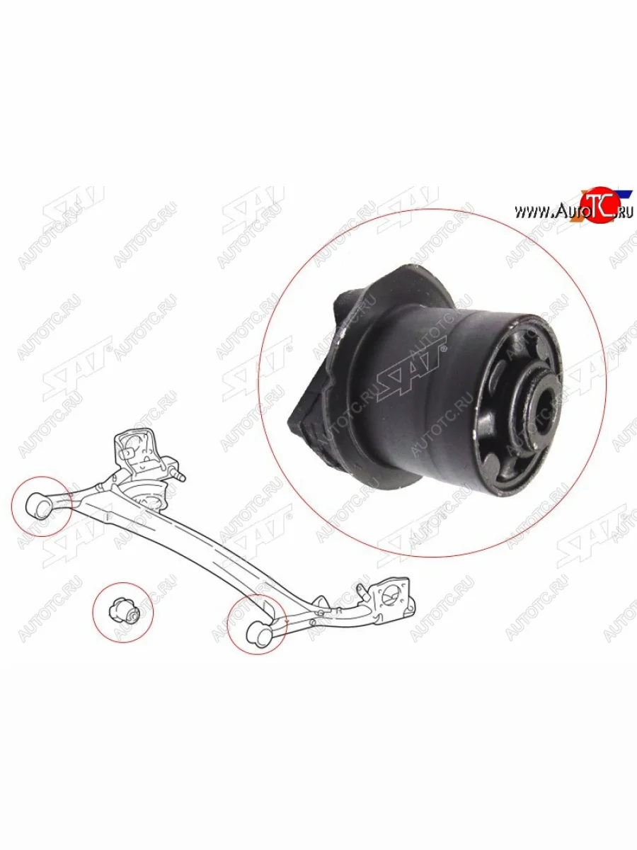 Сайлентблок Toyota Passo 04-16  Vitz 99-05  Daihatsu Boon 04-10  Sirion 05-13  Scion xA 04-06  SAT ST-48725-52010  в Керчи Республика Крым
