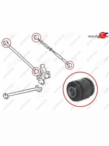 Сайлентблок Toyota Caldina (T190) 92-02  Carina (T190) 92-96  Carina E 92-98  Corona (T190) 92-96 SAT ST-48730-20160B