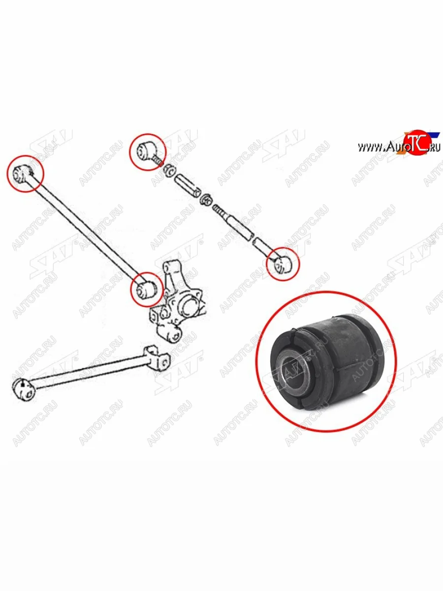 Сайлентблок Toyota Caldina (T190) 92-02  Carina (T190) 92-96  Carina E 92-98  Corona (T190) 92-96 SAT ST-48730-20160B  в Керчи Республика Крым