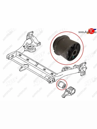 Сайлентблок Audi A6 97-05  Volkswagen Passat 96-05  Audi S6 99-04  Skoda Superb 02-08 (Справа=Сле SAT ST-4B0501521E