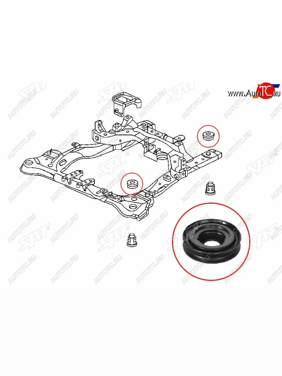 Сайлентблок подрамника верхний HONDA ACCORD 02-08ODYSSEY 03-13INSPARI 03-07ACURA TSX 04-08        SAT ST-50261-SDA-A02  в Воронеже Воронежской области